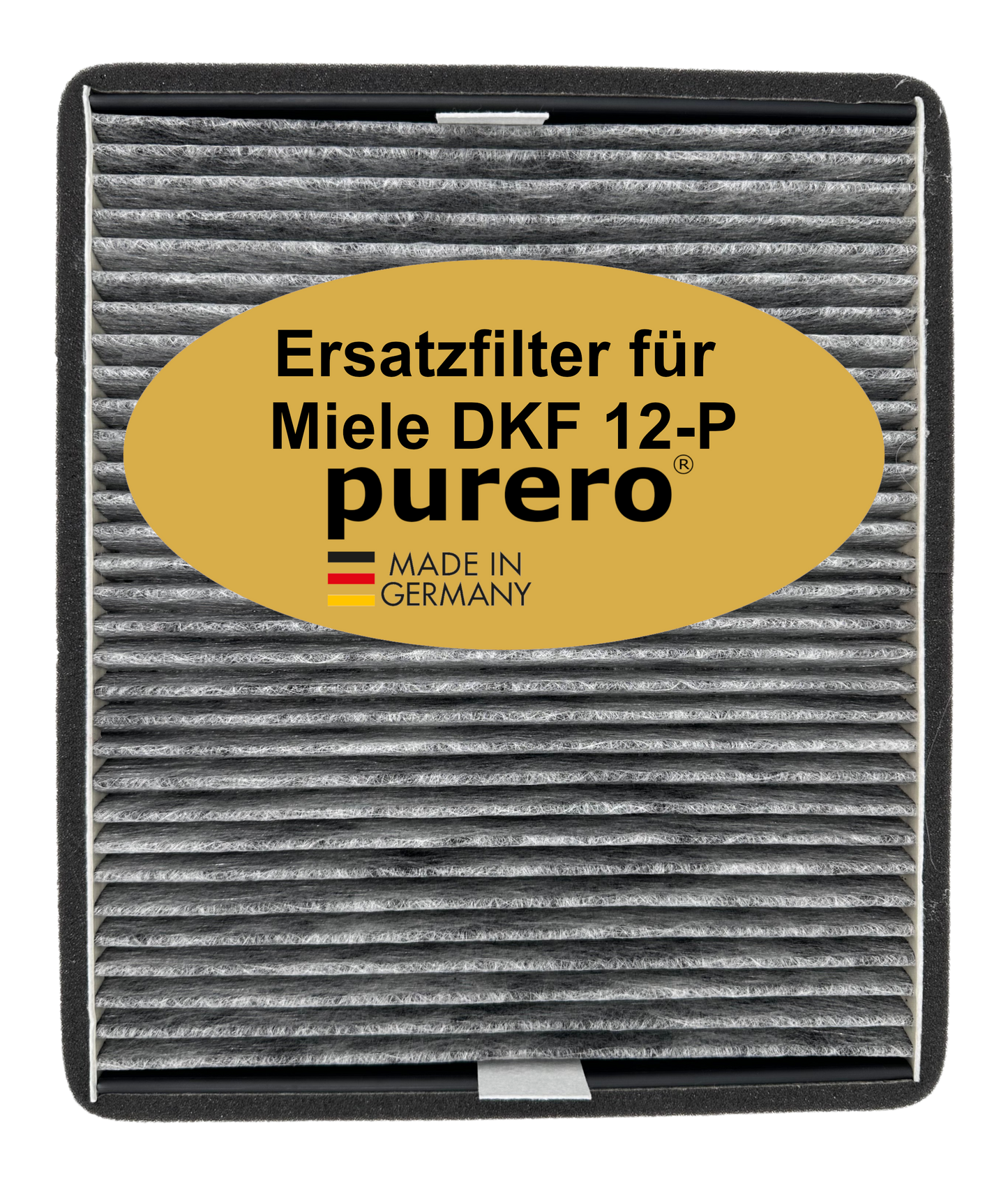 purero® Aktivkohlefilter - Ersatzfilter für Miele DKF 12-P / 11762580, Nachfolgemodell von DKF 12-1 - Optimale Geruchsabscheidung - Made in Germany