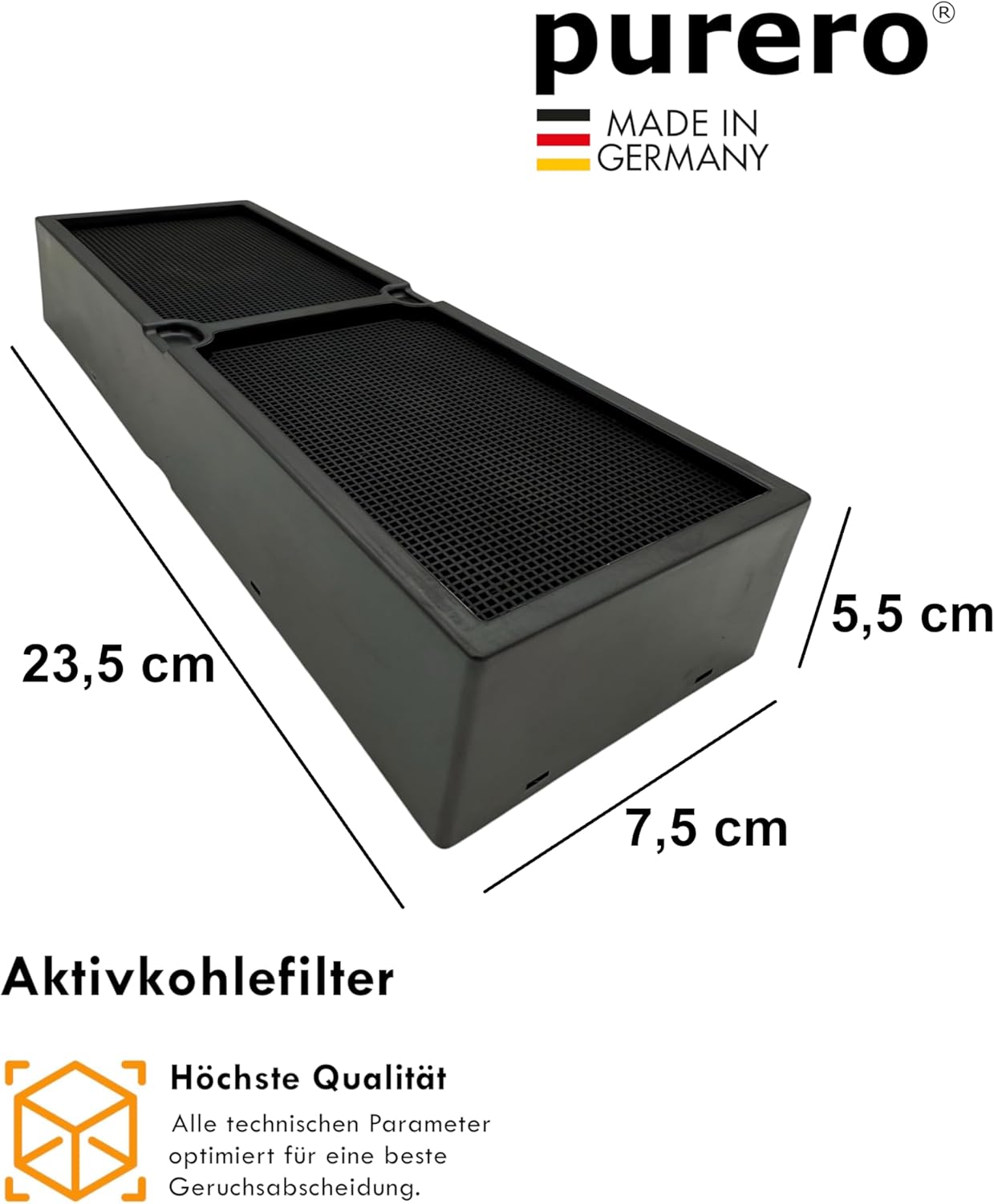 purero® Aktivkohlefilter/Keramikfilter -Ersatz für AEG Kohlefilter 4055550331 (2 St.)- Passend für AEG Induktionskochfeld Modell IDE 74243 IB - Serie 942150896 xx - Made in Germany