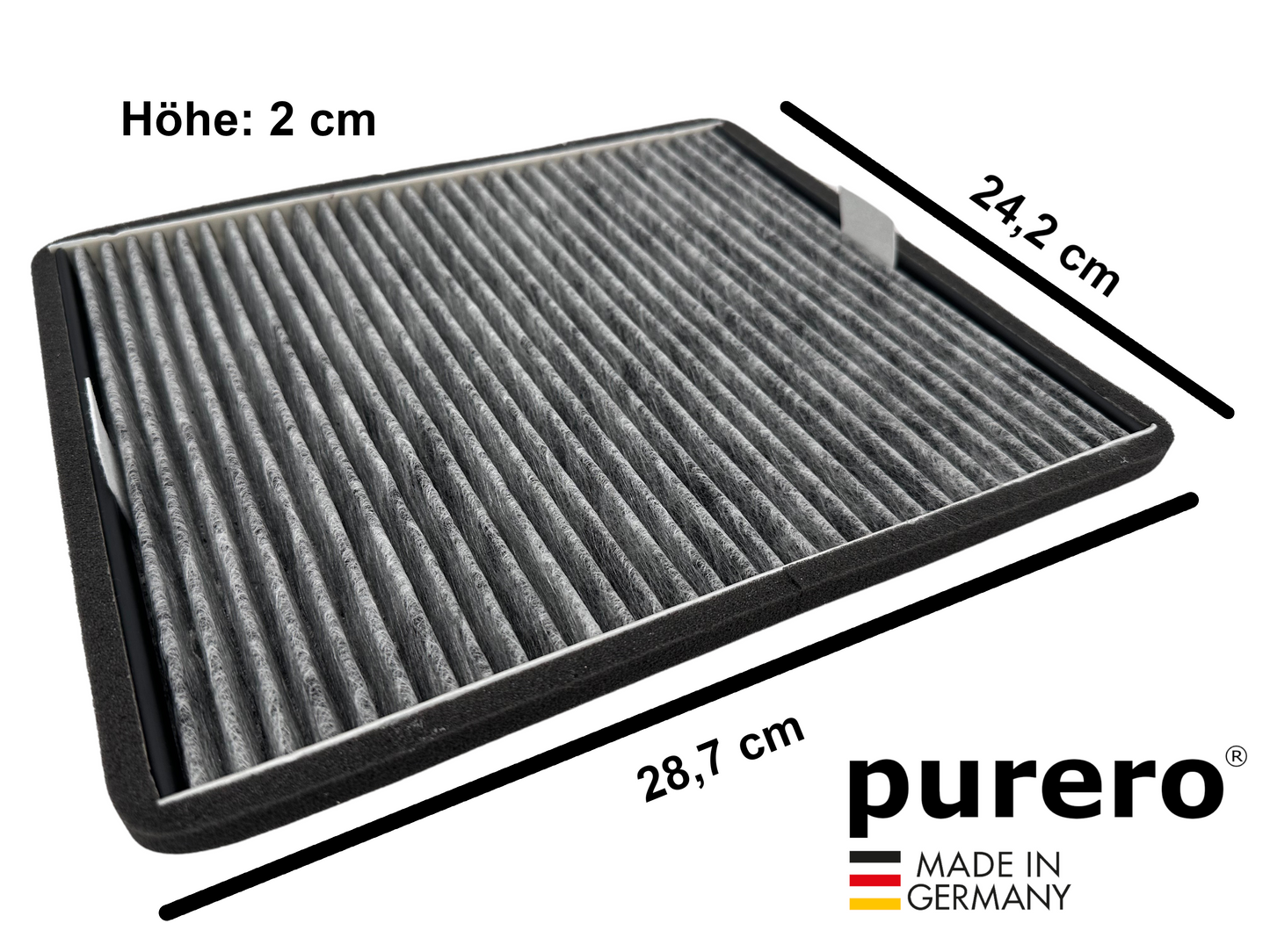 purero® Aktivkohlefilter - Ersatzfilter für Miele DKF 12-P / 11762580, Nachfolgemodell von DKF 12-1 - Optimale Geruchsabscheidung - Made in Germany