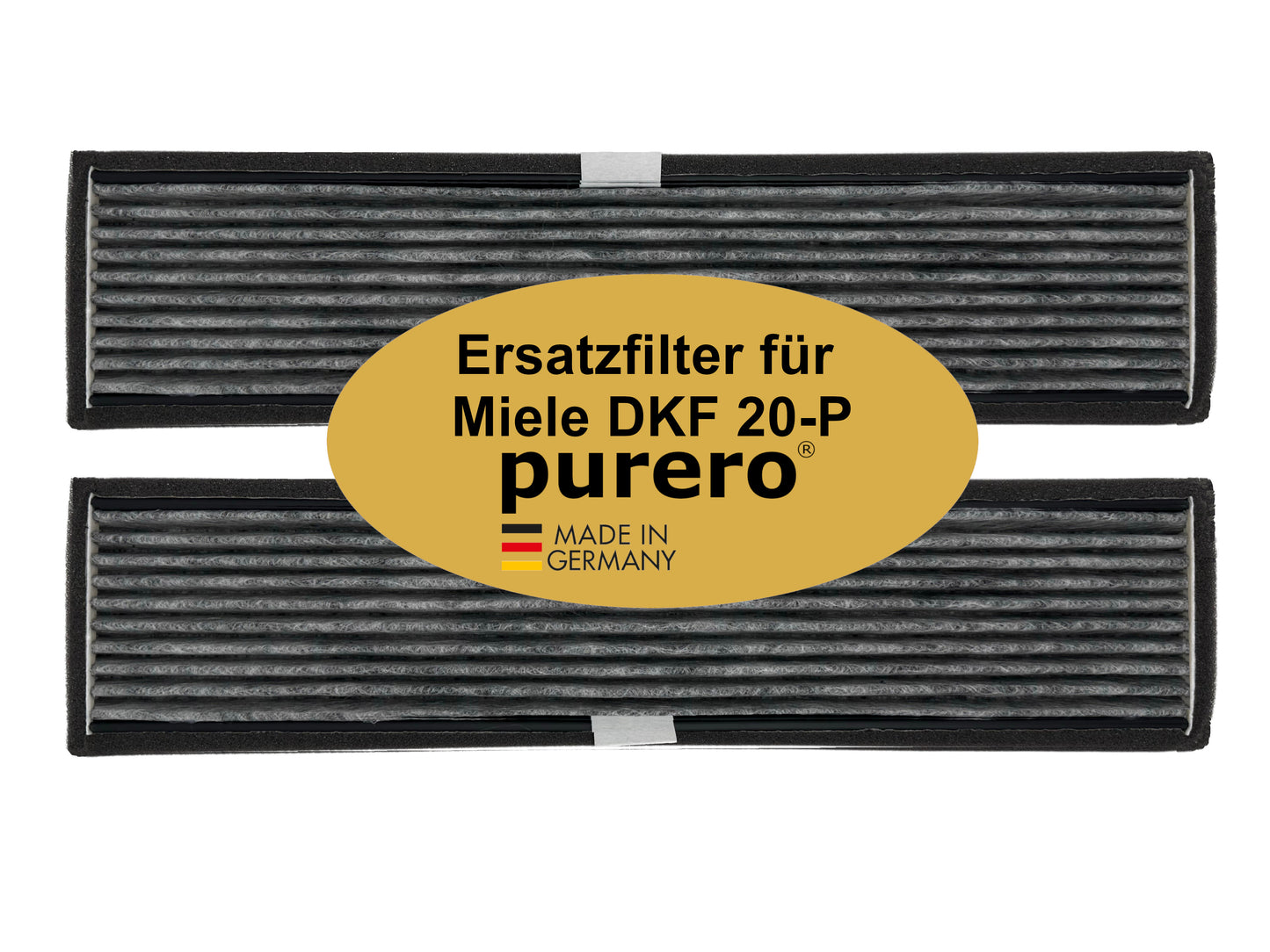Aktivkohlefilter DKF 18-P als Ersatz für Miele Dunstabzugshauben der Marke purero. Verfügbar im 2er Pack DKF 20-P und 4er Pack als DKF 21-P.