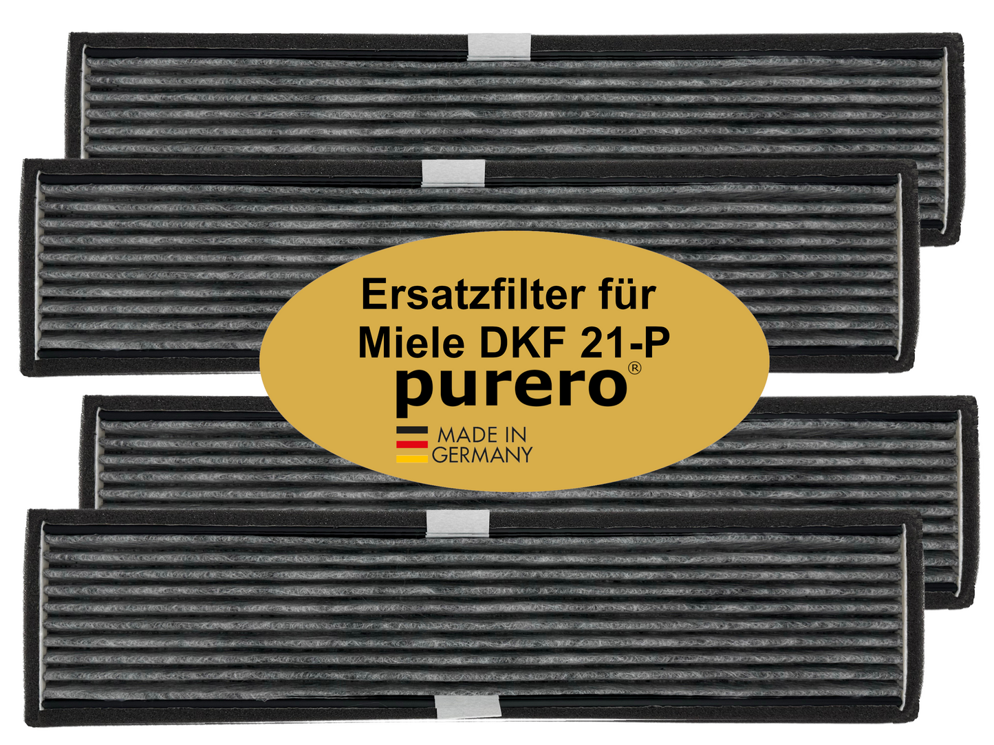 Aktivkohlefilter DKF 18-P als Ersatz für Miele Dunstabzugshauben der Marke purero. Verfügbar im 2er Pack DKF 20-P und 4er Pack als DKF 21-P.