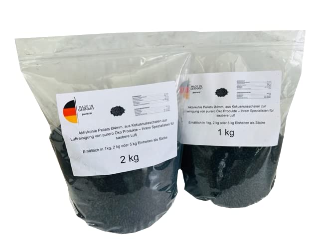 purero Aktivkohlepellets 4mm (1kg, 2kg, 5kg & 10kg). Diese Pellets für die Wasser- & Luftreinigung, sowie Geruchsabscheidung