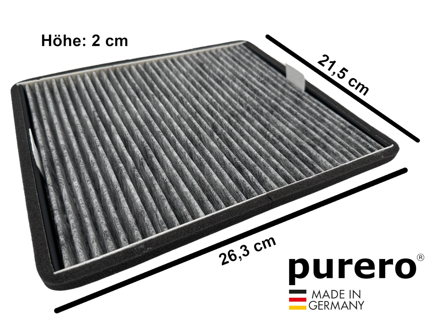 purero® Aktivkohlefilter - Ersatzfilter für Miele DKF 11-P / 11762530, Nachfolgemodell von DKF 11-1 - Optimale Geruchsabscheidung - Made in Germany