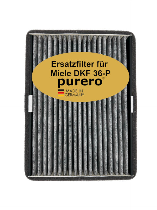 purero® - Ersatzfilter kompatibel mit Miele DKF 36-P Active Air Clean Filter 12041550 - Aktivkohlefilter in Herstellerqualität - Made in Germany