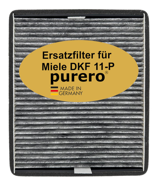 purero® Aktivkohlefilter - Ersatzfilter für Miele DKF 11-P / 11762530, Nachfolgemodell von DKF 11-1 - Optimale Geruchsabscheidung - Made in Germany