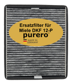 purero® Aktivkohlefilter - Ersatzfilter für Miele DKF 12-P / 11762580, Nachfolgemodell von DKF 12-1 - Optimale Geruchsabscheidung - Made in Germany