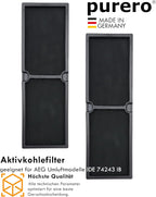 purero® Aktivkohlefilter/Keramikfilter -Ersatz für AEG Kohlefilter 4055550331 (2 St.)- Passend für AEG Induktionskochfeld Modell IDE 74243 IB - Serie 942150896 xx - Made in Germany