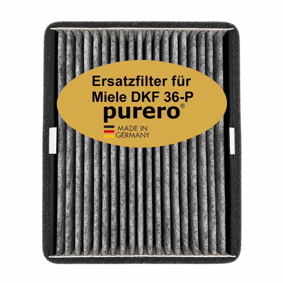 purero® - Ersatzfilter kompatibel mit Miele DKF 36-P Active Air Clean Filter 12041550 - Aktivkohlefilter in Herstellerqualität - Made in Germany