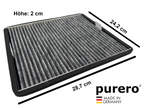 purero® Aktivkohlefilter - Ersatzfilter für Miele DKF 12-P / 11762580, Nachfolgemodell von DKF 12-1 - Optimale Geruchsabscheidung - Made in Germany