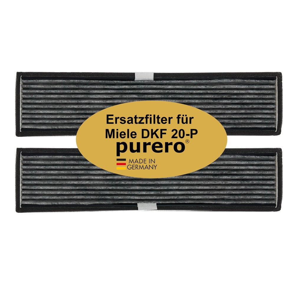 Aktivkohlefilter DKF 20-P als Ersatz für Miele Dunstabzugshauben der Marke purero. Verfügbar im 1er Pack DKF 18-P und 4er Pack als DKF 21-P.