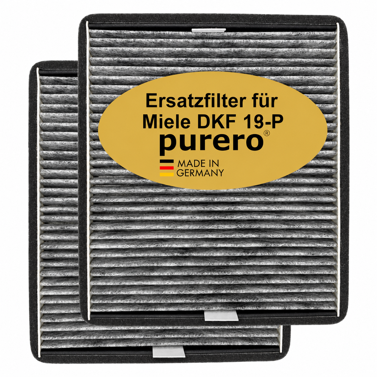 purero® Aktivkohlefilter - Ersatzfilter für Miele DKF 19-P, Nachfolgemodell von DKF 19-1