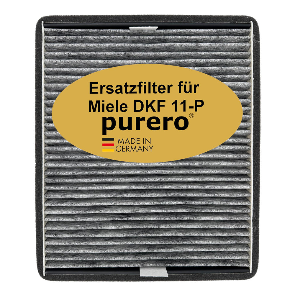 purero® Aktivkohlefilter - Ersatzfilter für Miele DKF 11-P / 11762530, Nachfolgemodell von DKF 11-1 - Optimale Geruchsabscheidung - Made in Germany