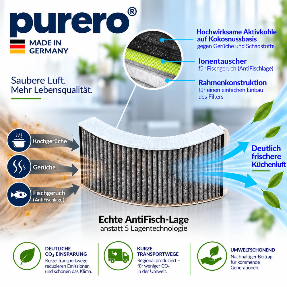 purero®  kompatibler Ersatzfilter für Bora Pure - kompatibel mit PUAKF, Puru, Pure X - Aktivkohlefilter - Made in Germany
