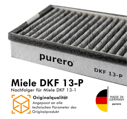 purero® Aktivkohlefilter - Ersatzfilter für Miele DKF 13-P, Nachfolgemodell von DKF 13-1 - Optimale Geruchsabscheidung - Made in Germany…