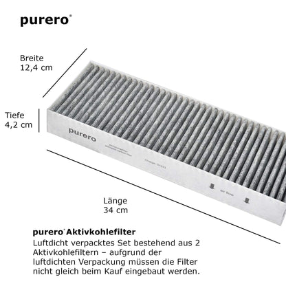 purero Aktivkohlefilterset für Bora BASIC, BAKFS mit Anti-Fisch-Geruch Ersatzfilter der Marke purero, Aktivkohlefilter