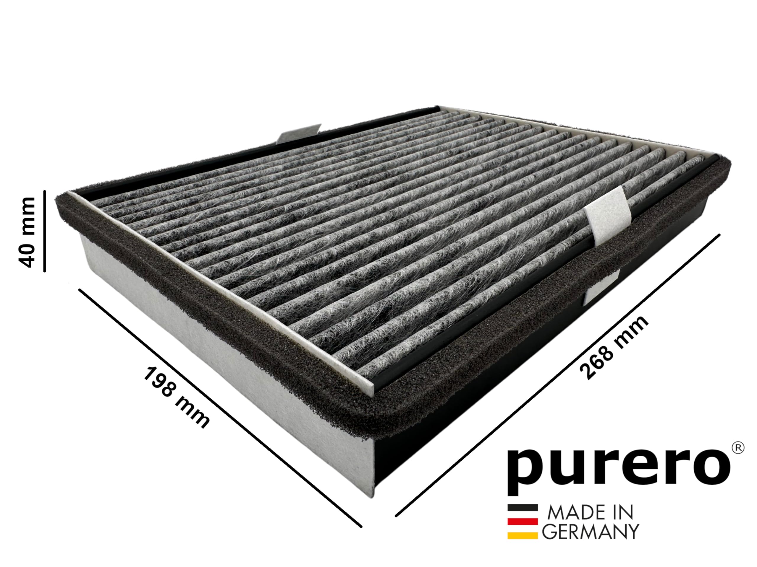 purero® - Ersatzfilter kompatibel mit Miele DKF 36-P Active Air Clean Filter 12041550 - Aktivkohlefilter in Herstellerqualität - Made in Germany